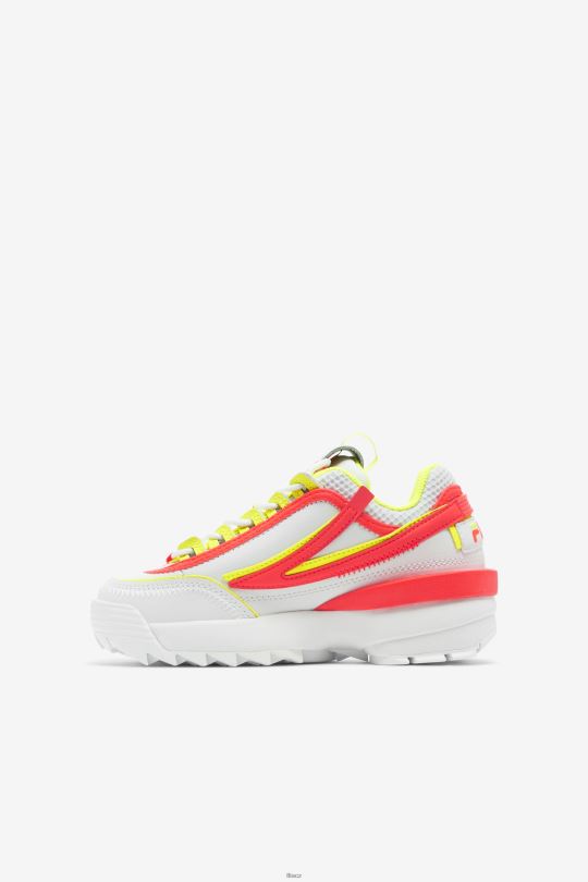 fila bílá/ohnivý korál/žlutá little kids' disruptor 2 zk 0668L2188 bílá/ohnivý korál/žlutá FILA