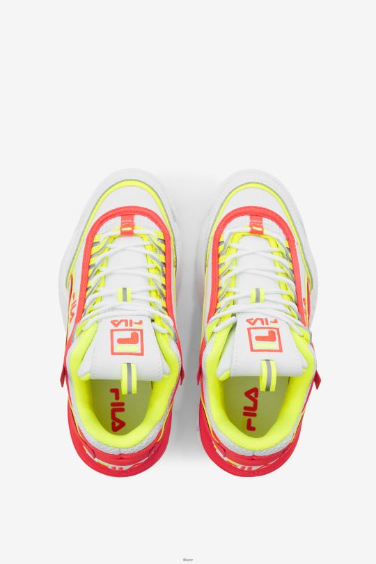 fila bílá/ohnivý korál/žlutá little kids' disruptor 2 zk 0668L2188 bílá/ohnivý korál/žlutá FILA