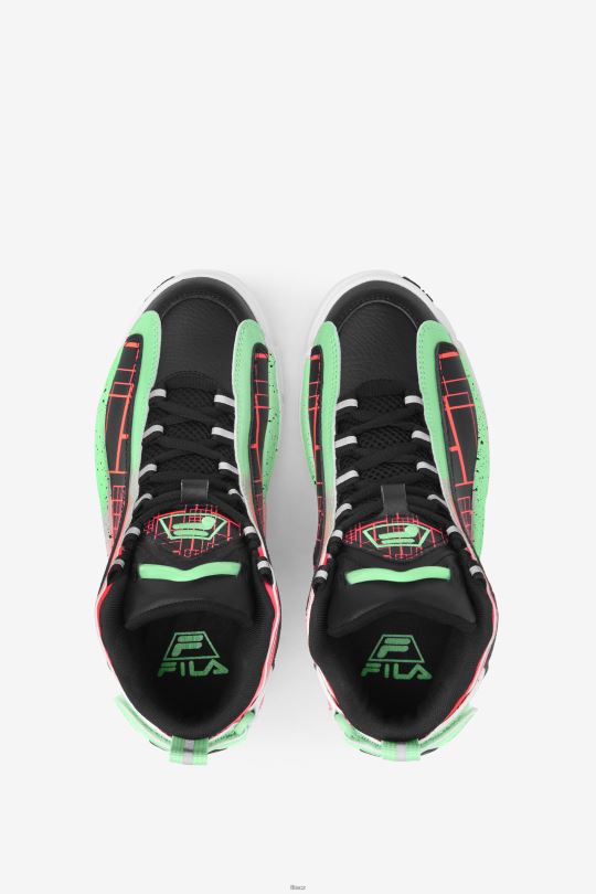 fila černá/ohnivý korál/zelený jasan malý dětský grant kopec 2 0668L2218 černý/ohnivý korál/zelený jasan FILA