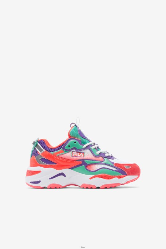 fila little kids' ray tracer apex bílá/ohnivá korálová/fialová 0668L2275 bílá/ohnivý korál/fialová FILA
