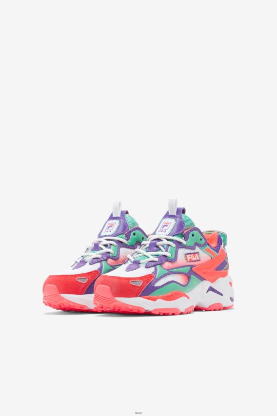 fila little kids' ray tracer apex bílá/ohnivá korálová/fialová 0668L2275 bílá/ohnivý korál/fialová FILA