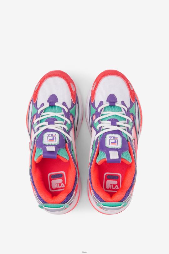 fila little kids' ray tracer apex bílá/ohnivá korálová/fialová 0668L2275 bílá/ohnivý korál/fialová FILA