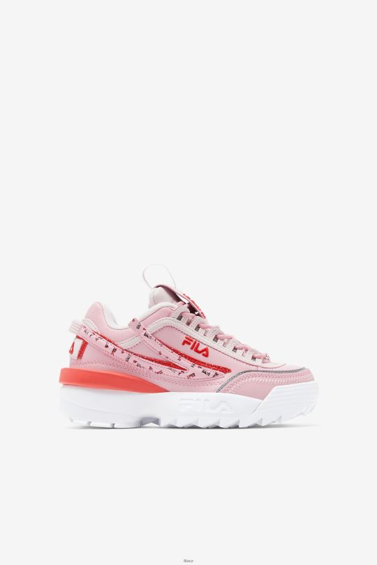 růžová/coral blush/white fila little kids' disruptor 2 zk 0668L2187 růžová/korálová tvářenka/bílá FILA