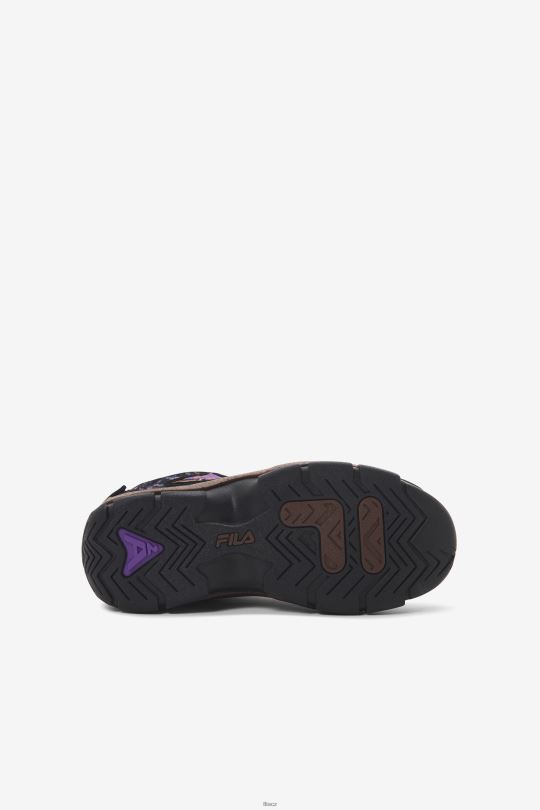 fila černá/borová šiška/fialová velký dětský grant kopec 2 venkovní 0668L2104 černá/borová šiška/fialová FILA