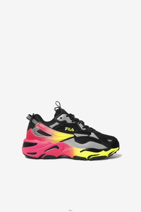 fila černá/žlutá/sytě růžová velký dětský ray tracer apex 0668L2158 černá/žlutá/sytě růžová FILA