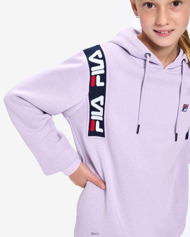 fila dětský odznak 2.0 kapuce pastelově lila 0668L3139 pastelová lila FILA