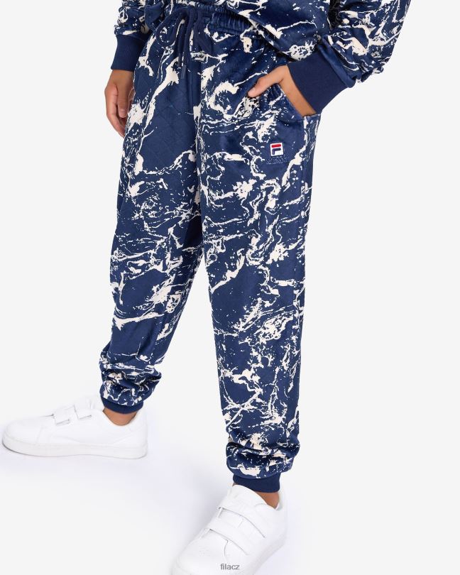 fila námořnické mramorové dětské kalhoty sloane 0668L3142 námořnický mramor FILA