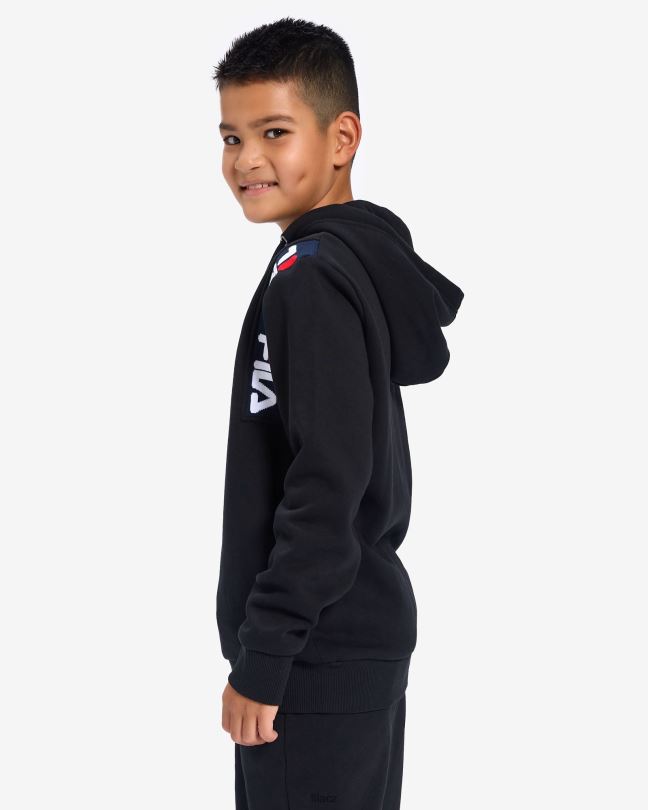 fila černý dětský odznak 2.0 kapuce 0668L3094 Černá FILA