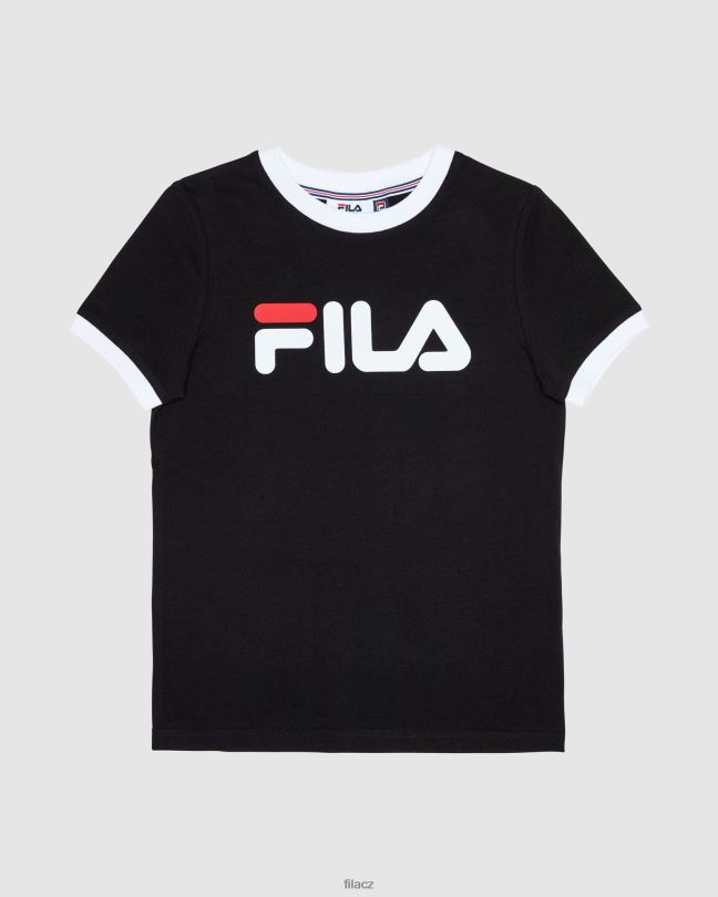 černé klasické dívčí tričko Ringer s fila 0668L3135 Černá FILA