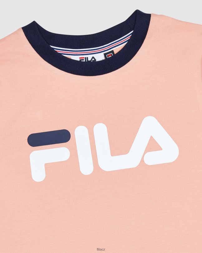 fila klasické dívčí ringer tee mellow rose 0668L3127 jemná růže FILA