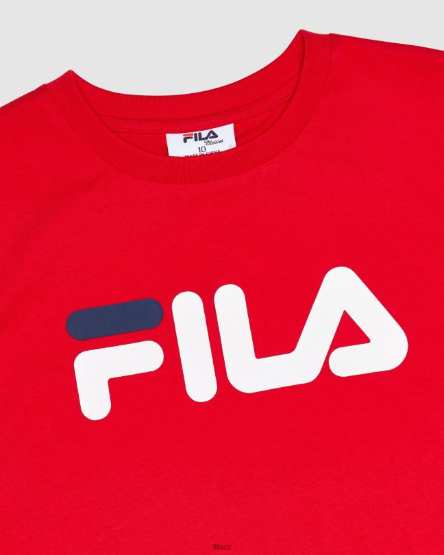 klasické dětské tričko fila červené 0668L3098 Červené FILA