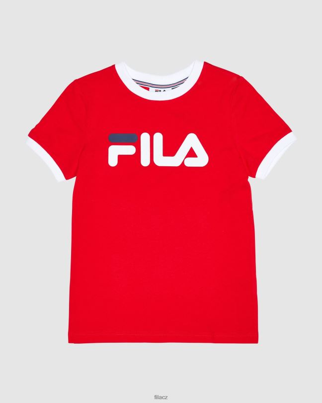 klasické dívčí ringer tričko červené fila 0668L3131 Červené FILA