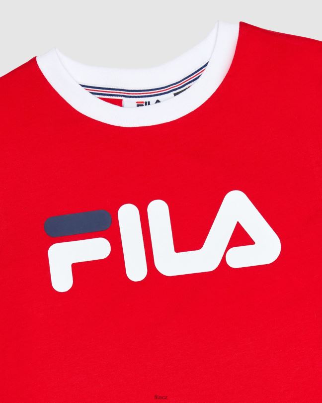 klasické dívčí ringer tričko červené fila 0668L3131 Červené FILA