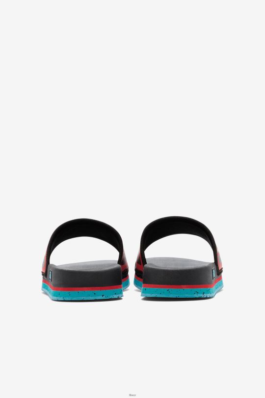 fila černá/capri breeze/červená pánská lunární skluzavka 0668L184 černá/capri vánek/červená FILA