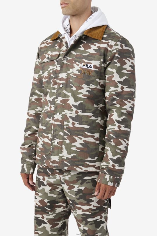 2pac bunda fila camo print/bronzově hnědá 0668L776 camo print/bronzově hnědá FILA