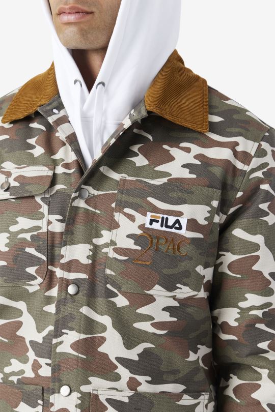 2pac bunda fila camo print/bronzově hnědá 0668L776 camo print/bronzově hnědá FILA