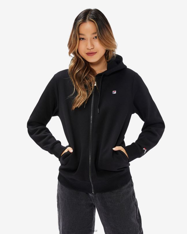 Fila černá unisex odznak 2.0 kapuce na zip 0668L2644 Černá FILA
