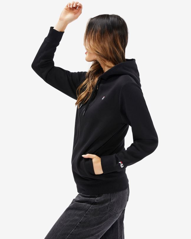 Fila černá unisex odznak 2.0 kapuce na zip 0668L2644 Černá FILA