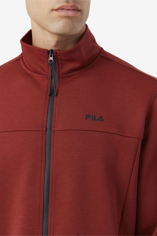 gonální bunda na zip červenohnědá/černá fila 0668L869 červenohnědá/černá FILA
