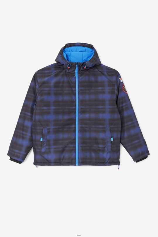 modrý stín check fila beta puffer bunda 0668L891 kontrola modrého stínu FILA