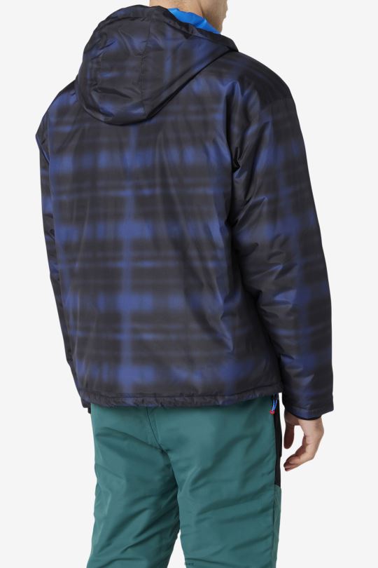 modrý stín check fila beta puffer bunda 0668L891 kontrola modrého stínu FILA