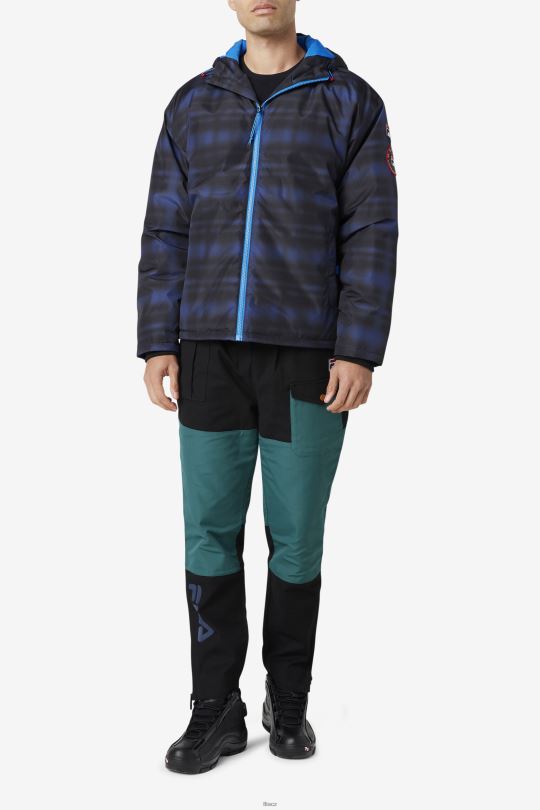 modrý stín check fila beta puffer bunda 0668L891 kontrola modrého stínu FILA