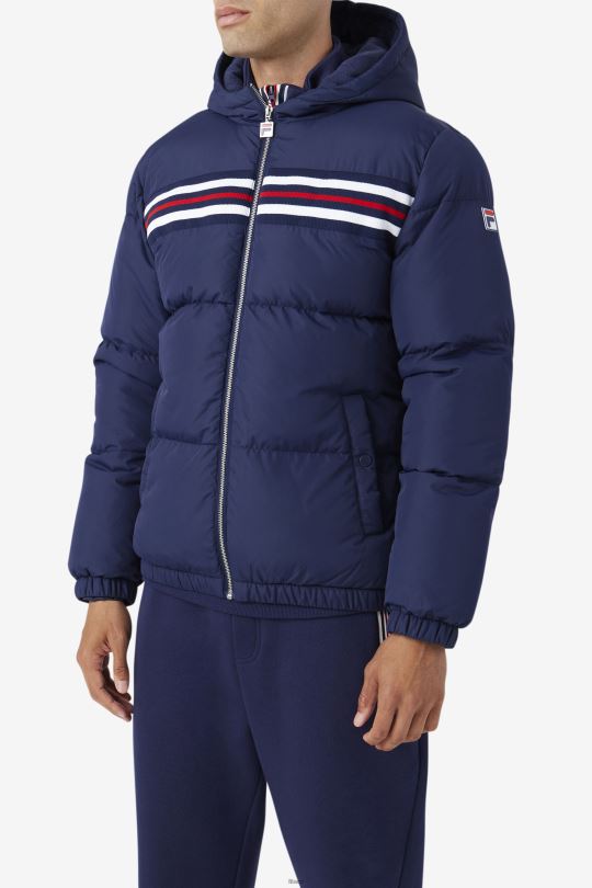 námořnická/červená bunda fila jake puffer 0668L765 námořnická/červená FILA