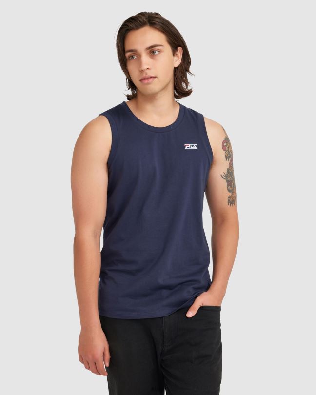nový námořnický pánský tank cian fila 0668L2352 nové námořnictvo FILA