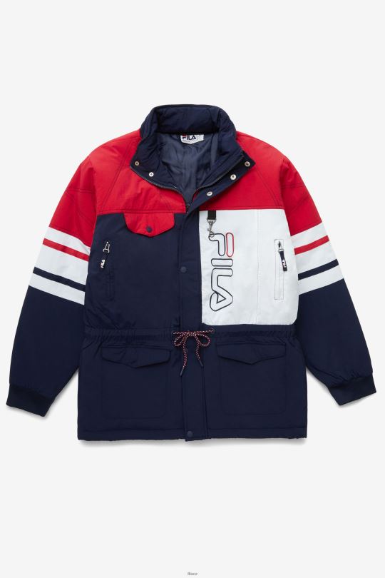 peacoat/červená/bílá bunda fila golia parka 0668L789 peacoat/červená/bílá FILA
