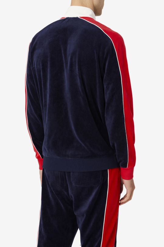 peacoat/gardenia/červená fila cima velurová bunda 0668L825 peacoat/gardenia/red FILA