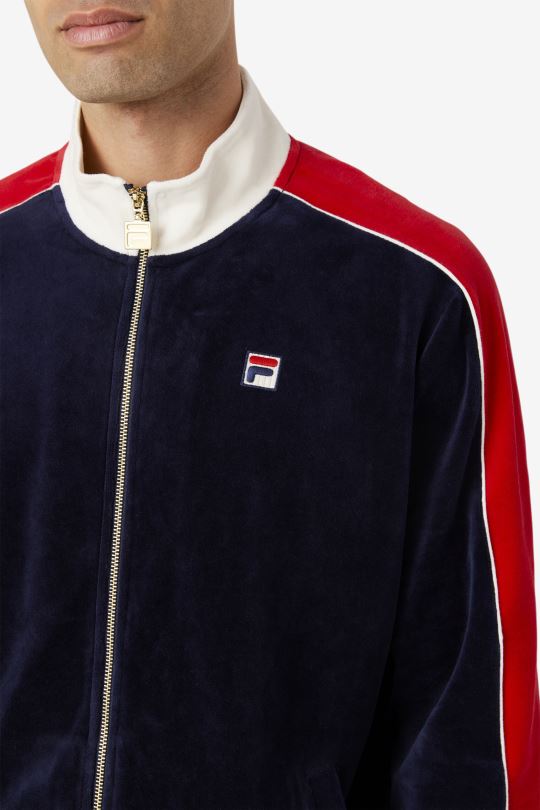 peacoat/gardenia/červená fila cima velurová bunda 0668L825 peacoat/gardenia/red FILA