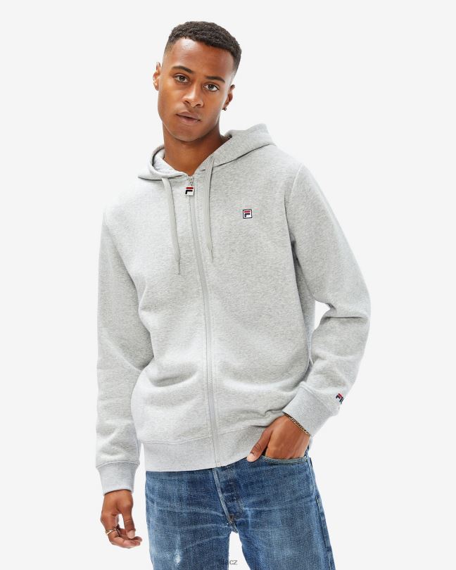 unisex odznak 2,0 zip kapuce stříbrná marle fila 0668L2645 stříbrný marle FILA