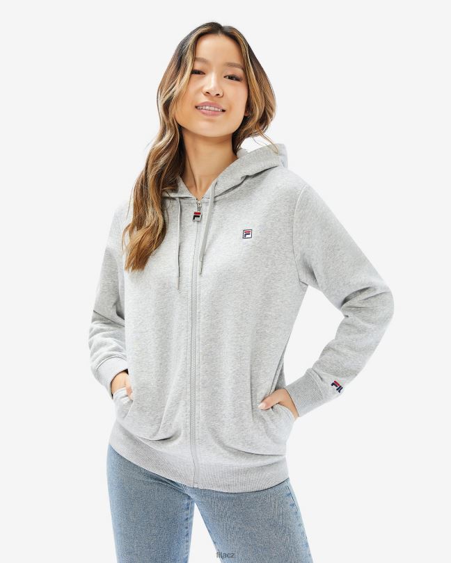unisex odznak 2,0 zip kapuce stříbrná marle fila 0668L2645 stříbrný marle FILA