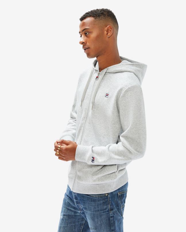 unisex odznak 2,0 zip kapuce stříbrná marle fila 0668L2645 stříbrný marle FILA