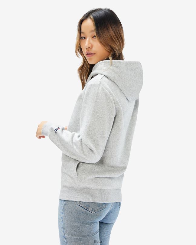unisex odznak 2,0 zip kapuce stříbrná marle fila 0668L2645 stříbrný marle FILA