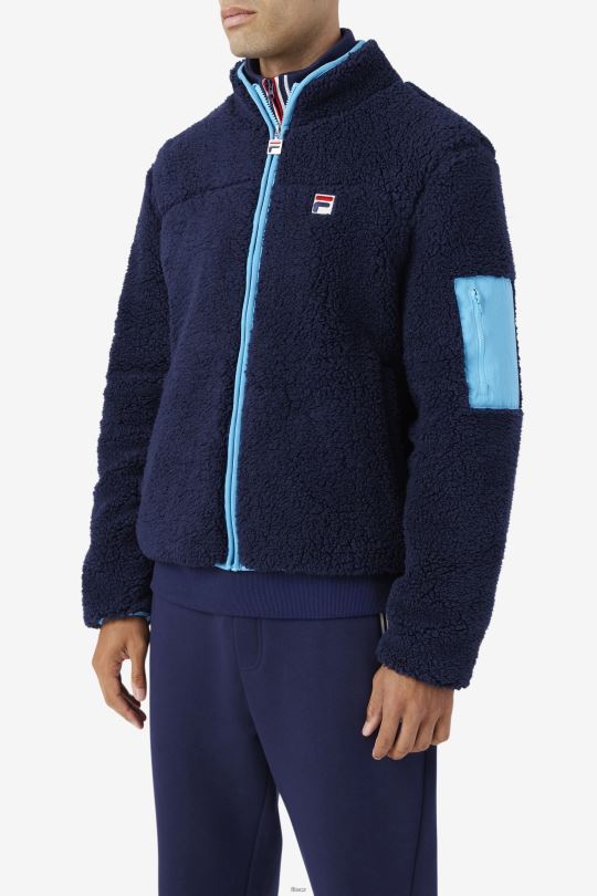 yale šerpa bunda fila námořnická/aquarius 0668L884 námořnictvo/vodnář FILA