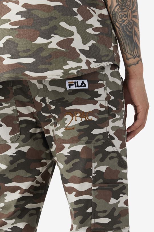 2pac cargo kalhoty fila camo print 0668L716 camo potisk FILA
