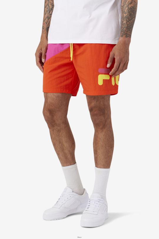 ama plavat short fialová/třešňové rajče/žlutá fila 0668L671 fialová/cherry rajče/žlutá FILA