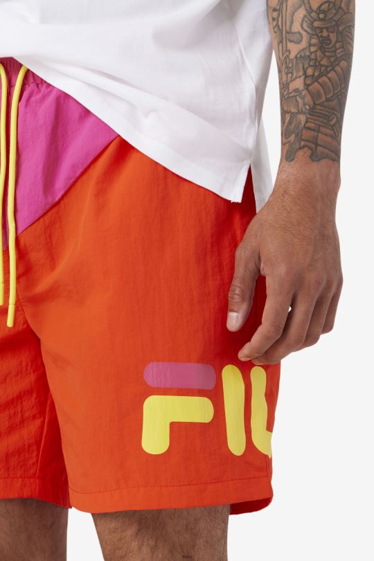 ama plavat short fialová/třešňové rajče/žlutá fila 0668L671 fialová/cherry rajče/žlutá FILA