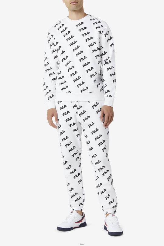 bílo/černá fila diagonální logo jogger 0668L699 bílý černý FILA