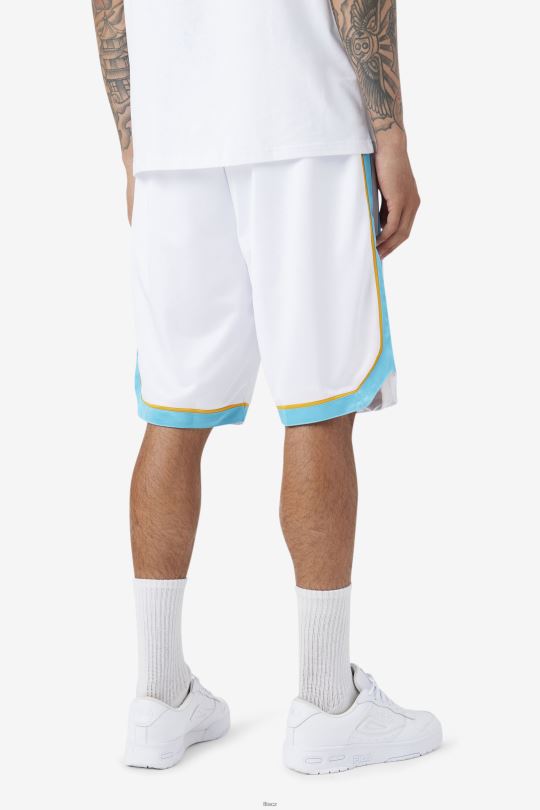 fila bílá/modrá/zářivě žlutá poloprofesionální basketbalová šortka 0668L706 bílá/modrá/zářivě žlutá FILA