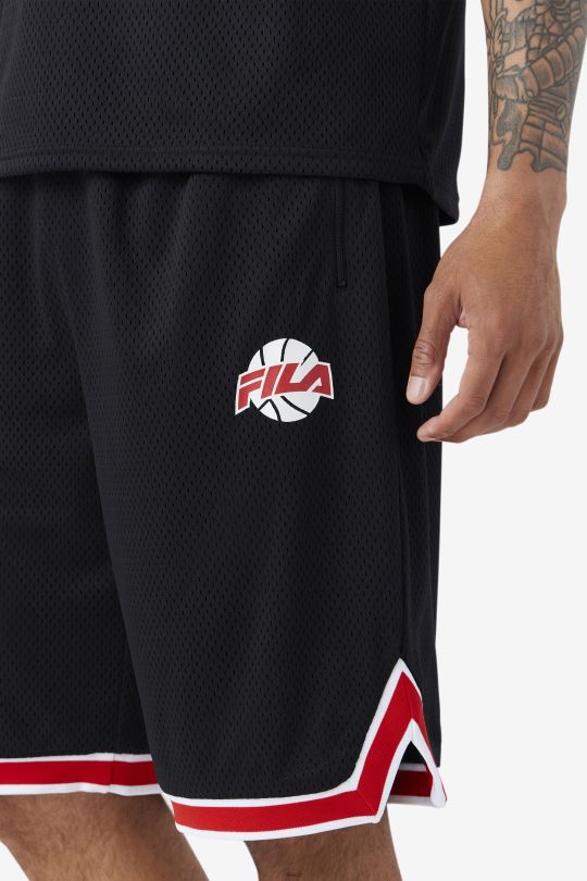 fila black/red/white basketball ovi short 0668L724 černá/červená/bílá FILA