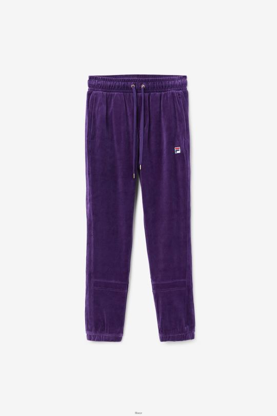 fila ravid velurové kalhoty blackberry cordial 0668L577 ostružinový srdečný FILA