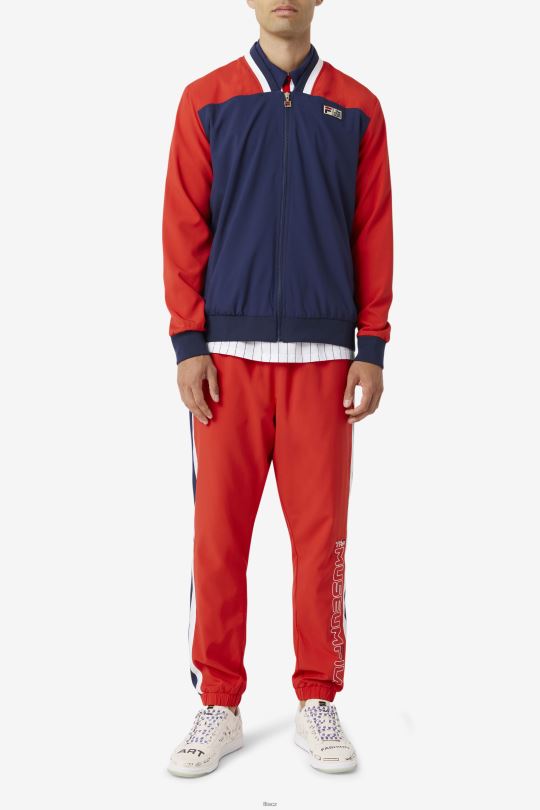 fila x the museum track kalhoty fila červená/peacoat/white 0668L734 červená/povlak/bílá FILA