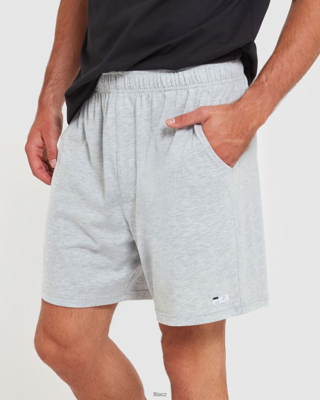 klasické pánské žerzejové kraťasy fila silver marle 0668L2438 stříbrný marle FILA
