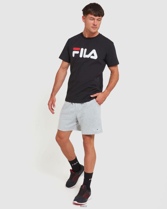 klasické pánské žerzejové kraťasy fila silver marle 0668L2438 stříbrný marle FILA