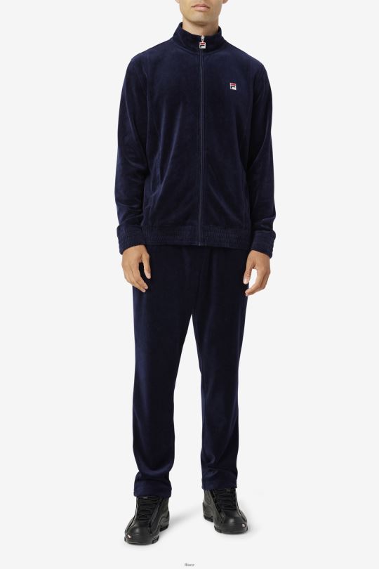 o-fit velurové kalhoty fila navy/gardenia/červená 0668L560 námořnictvo/gardénie/červená FILA