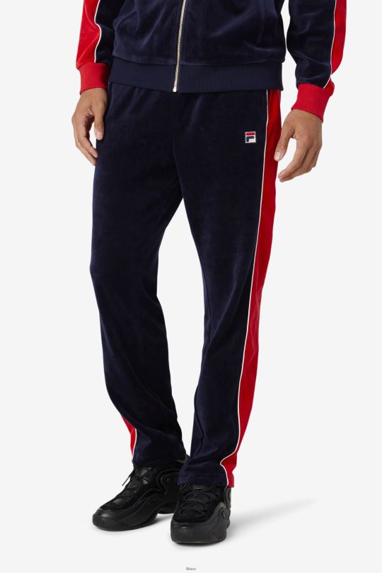 peacoat/gardenia/červené velurové kalhoty fila cima 0668L603 peacoat/gardenia/red FILA