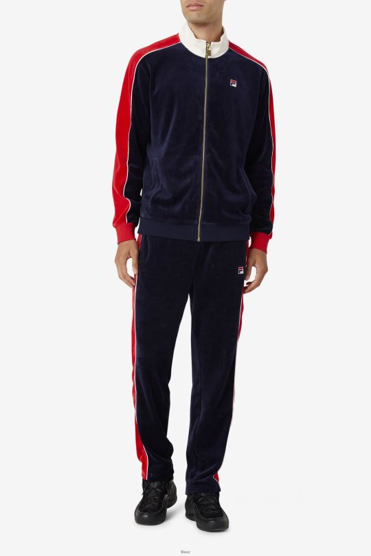 peacoat/gardenia/červené velurové kalhoty fila cima 0668L603 peacoat/gardenia/red FILA
