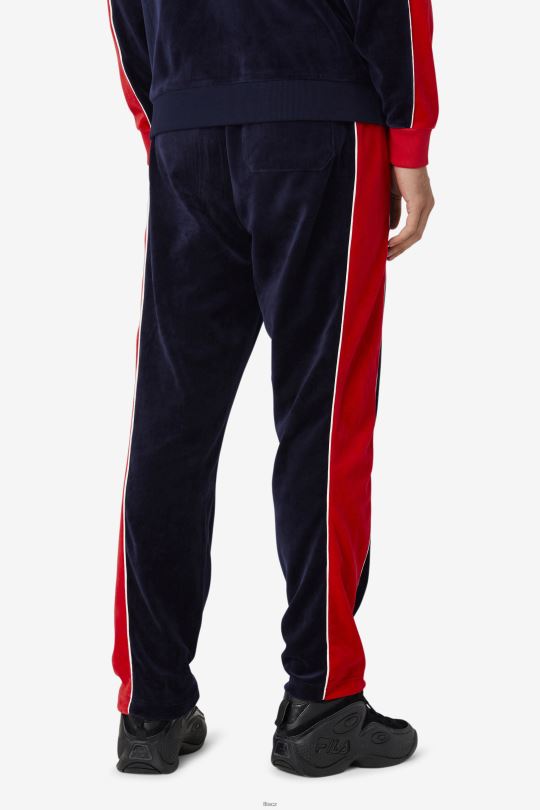 peacoat/gardenia/červené velurové kalhoty fila cima 0668L603 peacoat/gardenia/red FILA